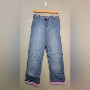 NWT The Children’s Place Purple Fleece Lined Blue Jeans Girls Size 14